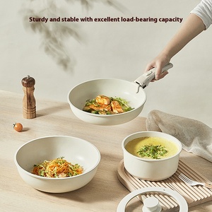 Phong cách mới có thể tháo rời xử lý Cookware Set Die Cast nhôm không dính chậu chảo với nắp Silicone tiết kiệm không gian nhà bếp thiết lập - Product Image 6
