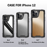 Casing Ponsel Anti Guncangan Baja Tahan Karat TPU Logam Penutup Ponsel untuk iPhone 12 Mini 11 Pro Max