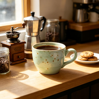 Mug à café en céramique incurvé moderne et sublime, style américain, pour usage domestique, résistant à la chaleur, compatible micro-ondes et lave-vaisselle, en stock, offre spéciale