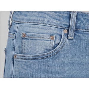 Jeans de Cintura Alta para Mujer, Corte Ajustado, Lavado a la Piedra, Estilo Casual, Azul Claro - Product Image 6