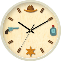 Jam Dinding Plastik Bulat Warna Kayu Desain Sederhana Logo Kustom Hadiah Terlaris