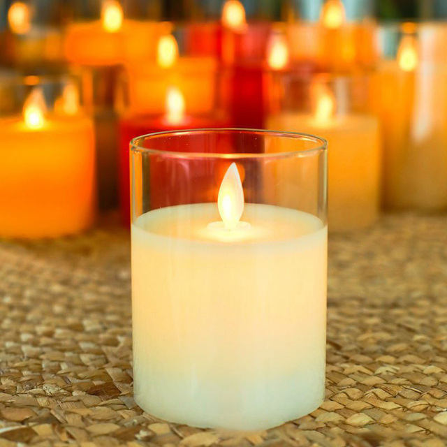Wholesale Flameless Dream Catcher LED Lights Battery LED Candles in Glass for Wedding Festival Decoration