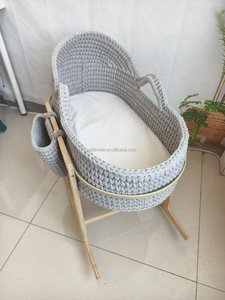 Panier de moïse au crochet avec matelas en mousse avec <span class=keywords><strong>berceau</strong></span> à bascule en bois de pin de Nouvelle-Zélande et <span class=keywords><strong>berceau</strong></span> de sécurité - Product Image 2