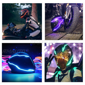 Kit de modification de lumière froide pour casque de moto, bande lumineuse clignotante, autocollant lumineux, lumières LED pour la conduite nocturne, décoration de casque de moto - Product Image 3