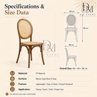 Chaise de mariage ovale vintage en PP imitation bois brun pour réceptions et banquets, vente en gros de sièges commerciaux