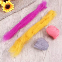 Laine de feutrage à l'aiguille colorée - Fibres de laine pour matériaux de bricolage, kits de feutrage à l'aiguille
