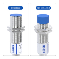 Capteur de proximité inductif CORON CLJ-A18-8APB-G M12, connecteur 4 broches non blindé, distance de détection 8 mm, sortie PNP NC, IP67