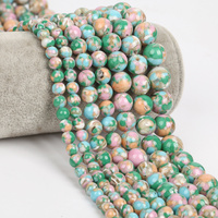Perles rondes en pierre turquoise bleu-vert naturel AsVrai U pour la fabrication de bijoux, bracelets et colliers DIY