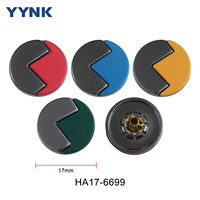 Nouvelle couleur mixte mode métal presse attaches Logo personnalisé peint en alliage de Zinc 4 pièces bouton pression pour manteaux en duvet cuir