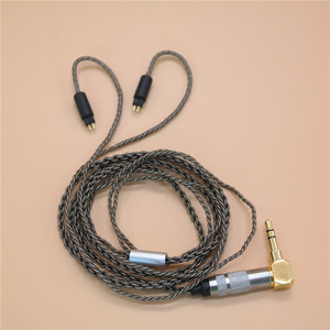 Câble pour casque plaqué argent 0,78 mm, adaptateur audio jack 3,5 mm, gris fumé - Product Image 1