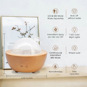 Aria 200ml siêu âm tinh dầu Máy tính để bàn lớn độ ẩm hương thơm mùi hương Máy <span class=keywords><strong>puzhen</strong></span> Glass Dome <span class=keywords><strong>Diffuser</strong></span> - Product Image 4