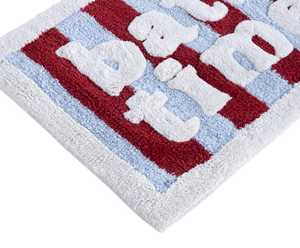 Tapis de bain antidérapant en coton avec logo personnalisé, absorbant, écologique, doux, texte brodé, nouveauté, fabriqué à la machine pour salle de bain et maison - Product Image 5