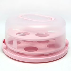 Boîte à cupcake personnalisée en gros Porte-gâteau en plastique avec couvercle et poignée - Product Image 5