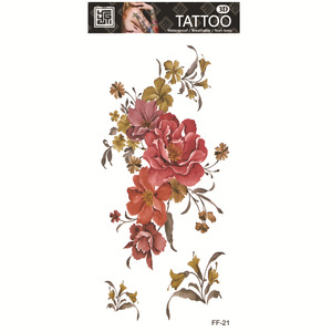 Nouveaux autocollants de <span class=keywords><strong>tatouage</strong></span> temporaire indiens imperméables, motifs floraux minimalistes, roses réalistes, vente en gros d'usine - Product Image 5