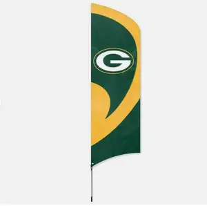 Hoge Kwaliteit Polyester Nfl Groene Bay Packers Veren Swooper Vlag Banner Indoor Outdoor