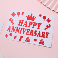 Joyeux anniversaire Joyeux Saint-Valentin Je t'aime Lettre PVC Transparent Autocollants pour ballons Bobo Autocollants pour ballons pour ballons à bulles