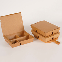 Cajas de Embalaje Desechables para Comida para Llevar, Pollo Asado, Hamburguesas, Sándwiches, Fideos, Papel Kraft, Laminación Mate, Reciclables