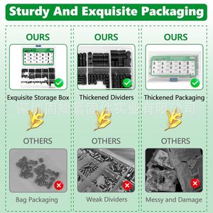 330Pcs M2.5 M3 M4 M5 M6 M8 Hex Drive Flat Point <b>Set</b> <b>Screws</b> Alloy Steel Assortment Kit Metric Standard Thread Grade 12.9 - Product Image 3
