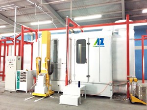 Ligne de production de cabines de peinture en poudre d'aluminium automatiques contrôlées par PLC pour cadres de vélos, avec utilisation facile et changement de couleur - Product Image 2