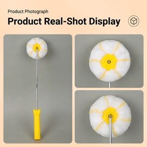 <b>Paint</b> Roller <b>Set</b> with 3 Replacement Covers and Yellow Handle for Wall Ceiling Painting - Product Image 3