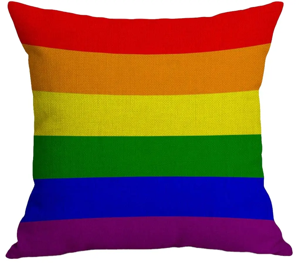 Cheap custom high quality gay pride rainbow pillow case