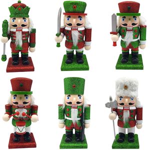 Roi <span class=keywords><strong>soldat</strong></span> arme maison bureau artisanat en bois court gros casse-noisette rouge vert émeraude <span class=keywords><strong>rose</strong></span> décoration de noël ornement - Product Image 1