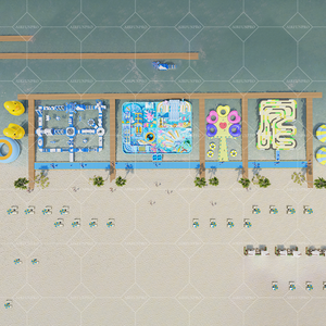 Parco acquatico gonfiabile commerciale con percorsi a ostacoli e spiaggia galleggiante per attività acquatiche - Product Image 2