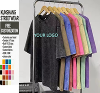 T-shirts décontractés en jersey 100 % coton 230 g/m² pour hommes, avec logo personnalisé imprimé, motif lettres délavé à l'acide, impression numérique de qualité