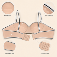 Soutien-gorge sans couture sans armatures push-up rose poudré avec dentelle balconnette moulé pour femme, idéal au quotidien (OEM/ODM)