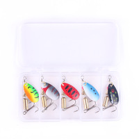 En gros SPB004-2 Combo 10 pièces/boîte, leurres de pêche à la cuillère en métal dur multicolores, leurres de pêche à la cuillère, ensemble de leurres de pêche en mer, en bateau, en rivière