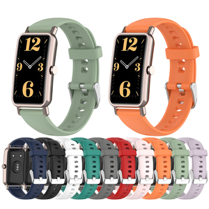 Correa de Silicona Suave Ajustable de Repuesto para <span class=keywords><strong>Huawei</strong></span> Watch <span class=keywords><strong>Fit</strong></span> <span class=keywords><strong>Mini</strong></span> con Hebilla Plateada, en Oferta - Product Image 2