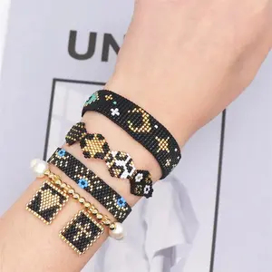 Hot selling moon Star miyuki bracelet set love cross adjustable rice bead bracelet for women
