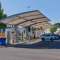 PVDF Tension Membrane Toit Pare-soleil Auvent Structure en acier Voiture Porche Conception pour Parking Hangar Toit pour Hôtels Garages Écoles