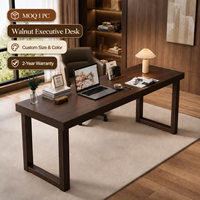 Bureau de direction moderne et durable en finition noyer, marque XIAOMAN, grand bureau rectangulaire pour ordinateur, pieds en U, taille personnalisée