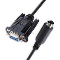 Cable de Programación PLC Serie Q de Mitsubishi, D-sub DB9 Hembra RS232 Serial a Mini Din de 6 Pines, Compatible con QC30R2