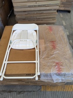 Chaise Pliante de Réception d'Extérieur en Plastique Blanc, Robuste, Portable, Pliable, Vente en Gros de Ningbo pour Événements et Dîners