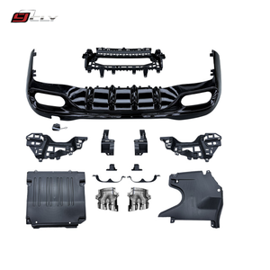 Voor Benz <span class=keywords><strong>C</strong></span> Klasse 2022-2024 W206 Nieuwe Bumper Upgrade C43 A-MG <span class=keywords><strong>Diffuser</strong></span> Met Uitlaatpijpen Zilver Zwart Stijl - Product Image 2