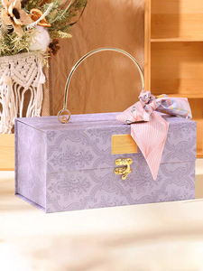 Scatola <span class=keywords><strong>Regalo</strong></span> <span class=keywords><strong>in</strong></span> <span class=keywords><strong>Legno</strong></span> Premium con Manico per Bomboniere, Confezione di Lusso Multicolore per Festival e Celebrazioni - Product Image 4
