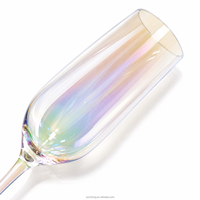 Verres à pinte irisés en verre sodocalcique pour mariage, fête, ensemble de verrerie de bar nacrée arc-en-ciel, fabrication artisanale de luxe