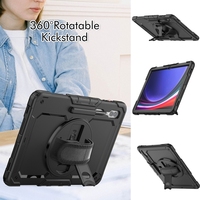 Vente en gros pour Samsung Galaxy Tab S9 Ultra / S10 Ultra Étui hybride en silicone pour tablette avec poignée rotative et bandoulière