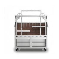 Barbecue commercial professionnel à double combustible en acier inoxydable de 12 kW à haute efficacité et à faible bruit pour hôtels, restaurants et événements