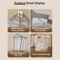 Panier à linge en maille respirante, grande capacité, pliable, sac de rangement pour vêtements sales, durable, portable, panier organisateur pour la maison