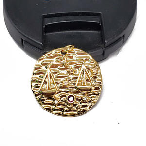 CZ8263 Stella Constell Arcobaleno Placcato Oro DELLA CZ Il Micro Pavimenta <span class=keywords><strong>Oroscopo</strong></span> Segno Zodiacale Moneta Rotonda Disco Del Pendente per la Collana - Product Image 6