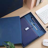 Sets de Regalo de Cuadernos de Cuero Corporativos al por Mayor, Personalizables, Caja de Regalo de Lujo para Cuaderno Diario A5 con Bolígrafo y USB