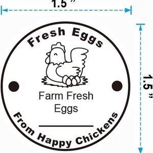 Fresh Eggs Farm Fresh <b>Labels</b> Round Self-Adhesive Paper Writable For Egg Cartons <b>Packaging</b> - Product Image 5