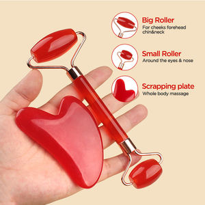 Rouleau de jade naturel avec logo personnalisé masseur facial anti-âge outil Gua Sha pour les soins des yeux du corps usage domestique commercial - Product Image 6