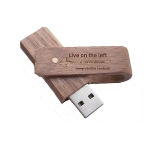 Venta al por mayor de fábrica: Nueva unidad flash USB giratoria de madera de 32GB/64GB, USB 2.0/3.0 de alta velocidad, cifrada y portátil, con 1 año de garantía. - Product Image 2