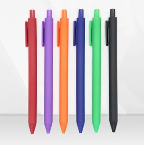Индивидуальная ручка с логотипом, мягкая на ощупь, многоцветная мягкая резиновая пластиковая ручка с тонкими чернилами