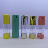 Flacons Airless Transparents 15ml 30ml 50ml, Flacons Airless à Pompe Argent Mat