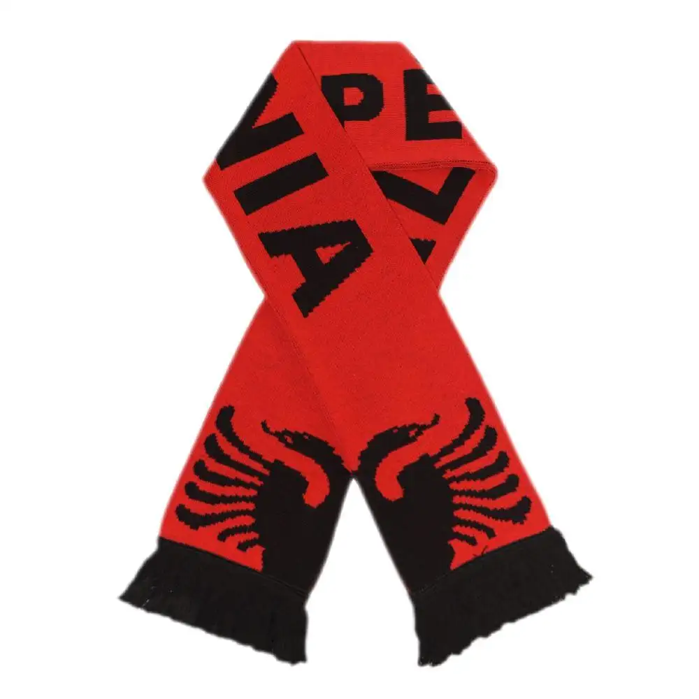 Bufanda personalizada regalo 100% acrílico tejido Jacquard Fan bufanda Bandera Nacional Bandana para fútbol equipo de fútbol